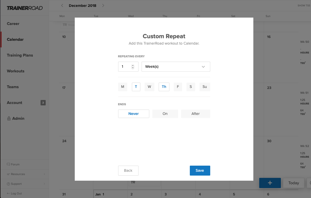 Calendar Update: Recurring Workouts! - TrainerRoad Blog