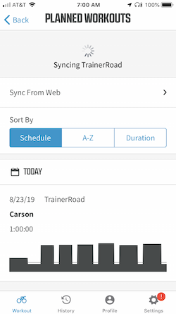 Pushing an Outside Workout to Wahoo TrainerRoad