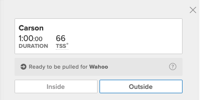 Pushing an Outside Workout to Wahoo TrainerRoad