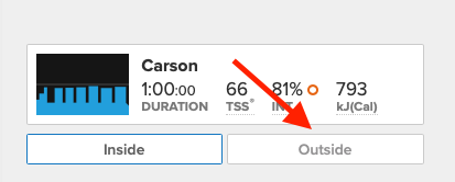 Pushing an Outside Workout to Wahoo TrainerRoad