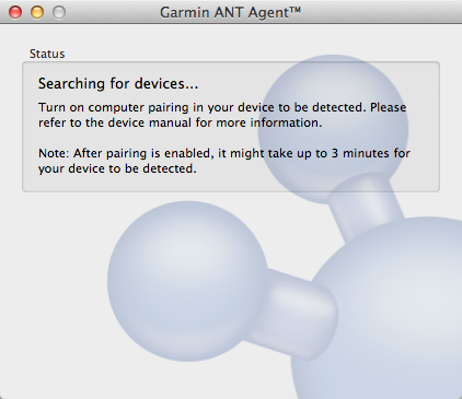 garmin ant agent not detecting 620
